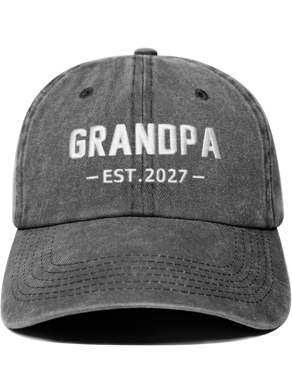 Grandpa Est. 2027 Embroidered Baseball Cap - Gray